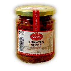 Tomates secos en aceite vegetal (tarro de cristal de 190 g) - Ferrer
